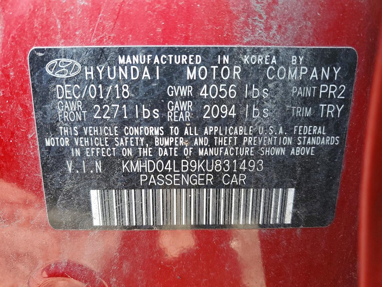2019 HYUNDAI ELANTRA SPORT photo 12
