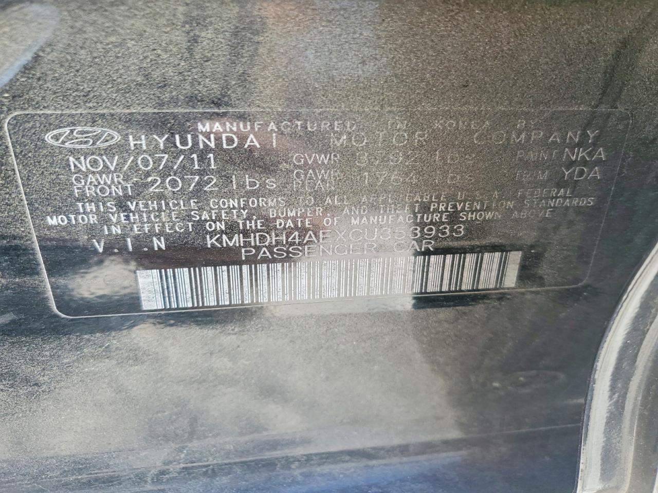 2012 HYUNDAI ELANTRA LIMITED photo 23