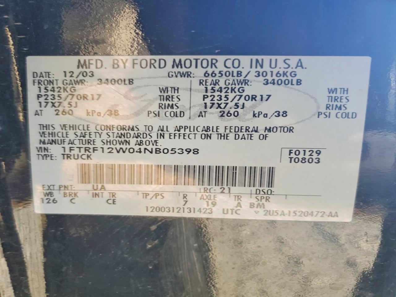 2004 FORD F150 photo 23