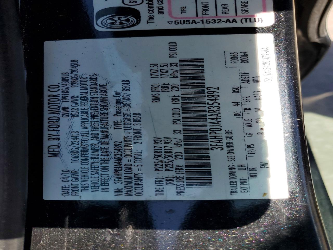 2010 FORD FUSION SEL photo 23