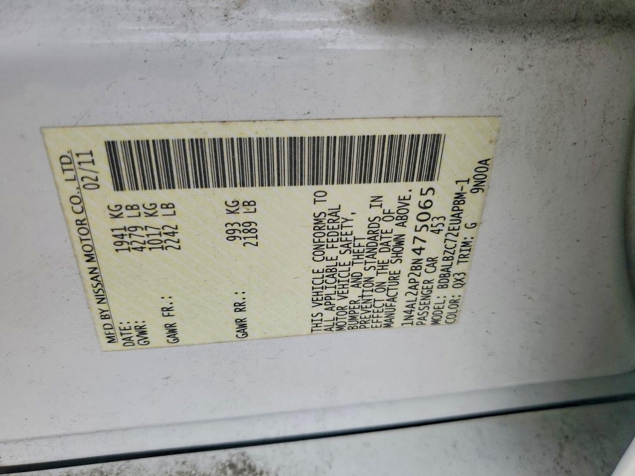 2011 NISSAN ALTIMA 2.5 photo 34