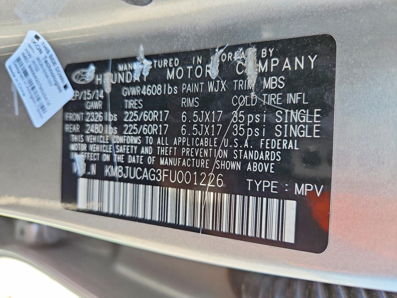 2015 HYUNDAI TUCSON SE photo 13