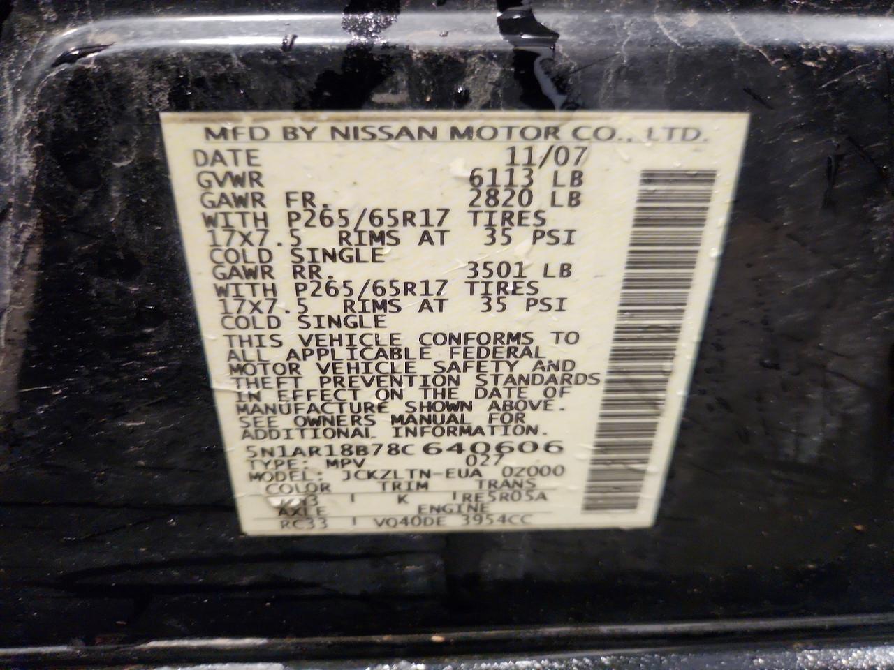 2008 NISSAN PATHFINDER S photo 25