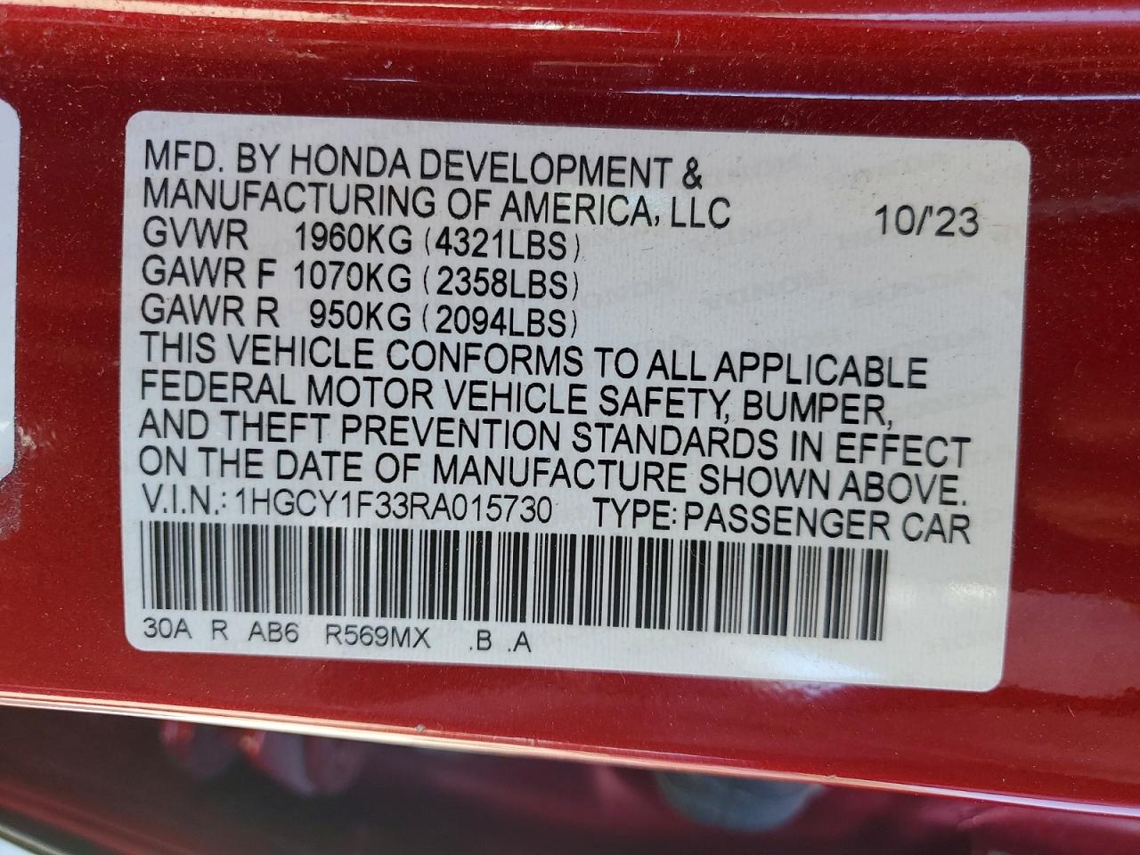 2024 HONDA ACCORD EX photo 25