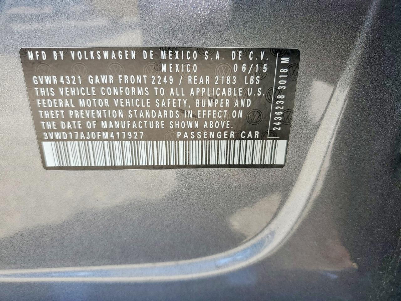 2015 VOLKSWAGEN JETTA SE photo 12