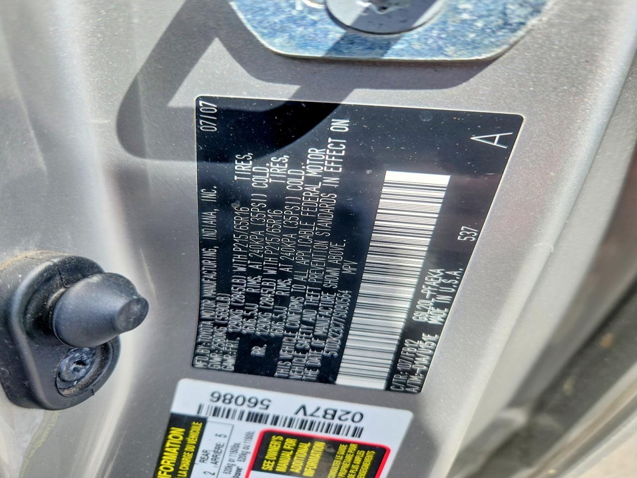 2007 TOYOTA SIENNA CE 7-PASSENGER photo 25
