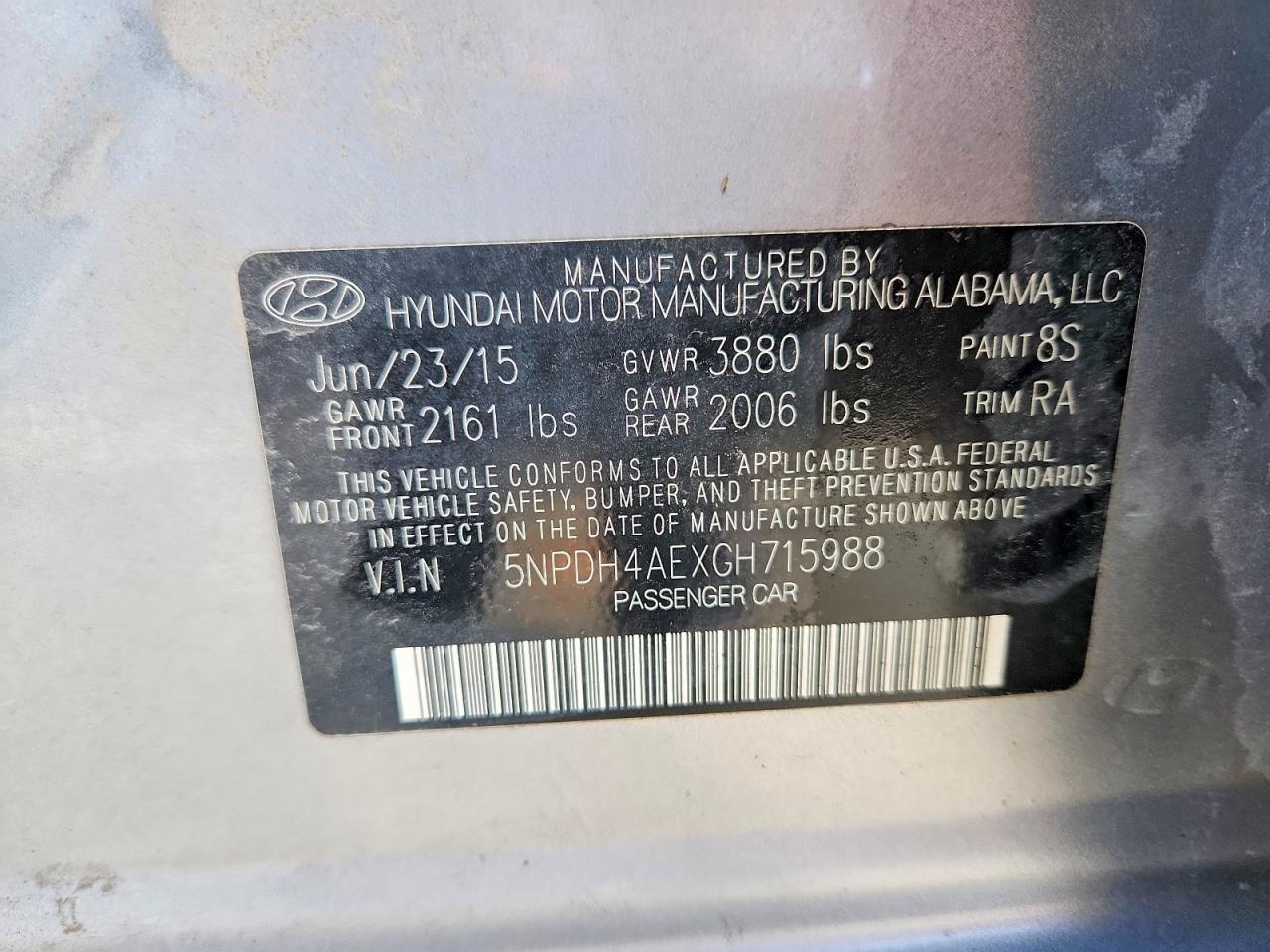 2016 HYUNDAI ELANTRA SE photo 34