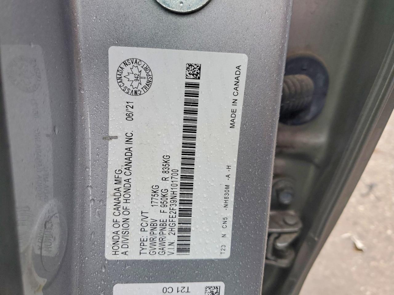 2022 HONDA CIVIC EX photo 37