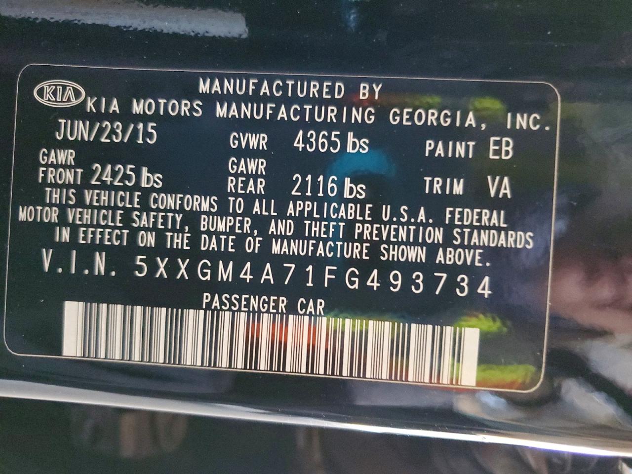 2015 KIA OPTIMA LX photo 25