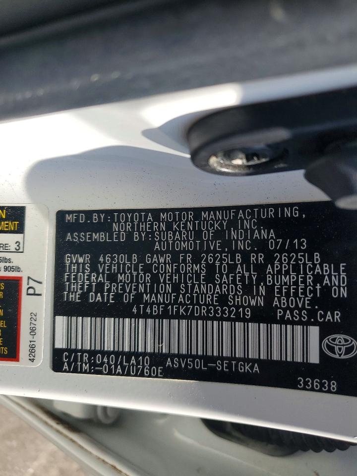 2013 TOYOTA CAMRY XLE photo 37
