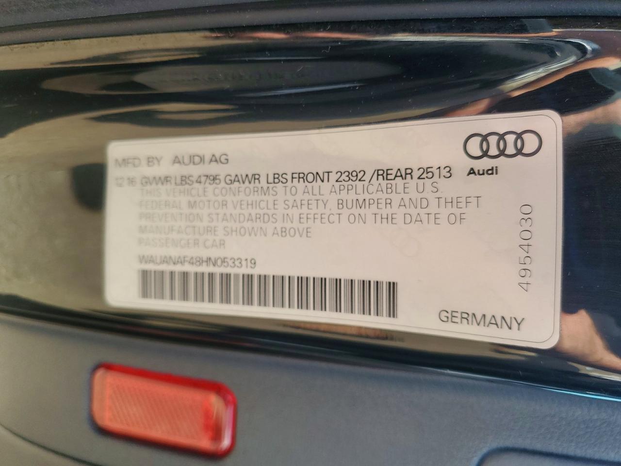 2017 AUDI A4 PREMIUM photo 23