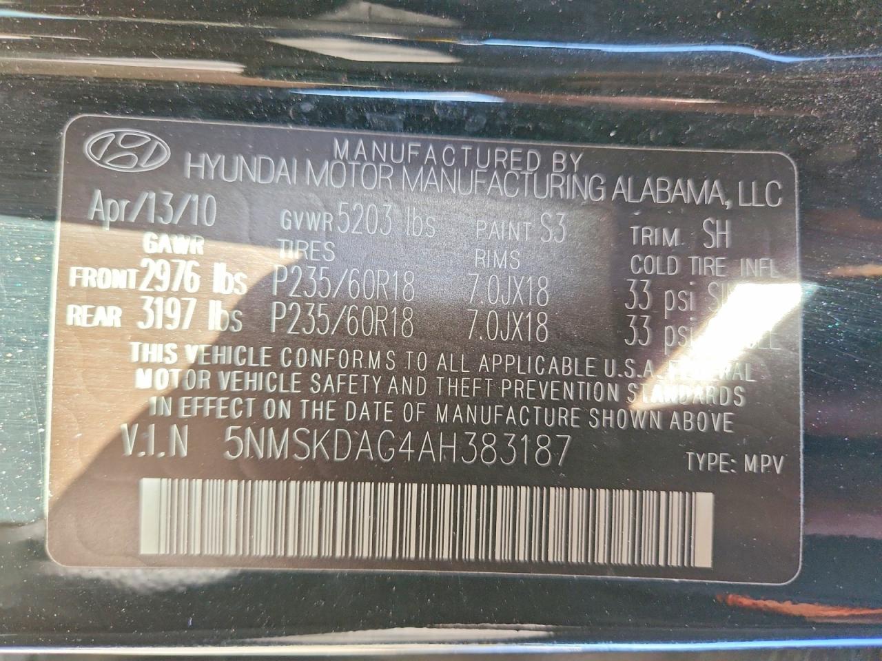 2010 HYUNDAI SANTA FE LIMITED photo 37
