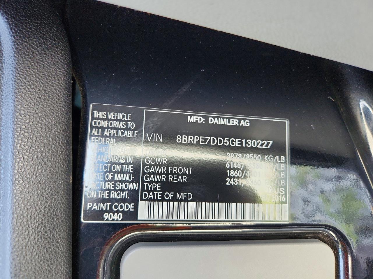 2016 MERCEDES-BENZ SPRINTER 2500 photo 13
