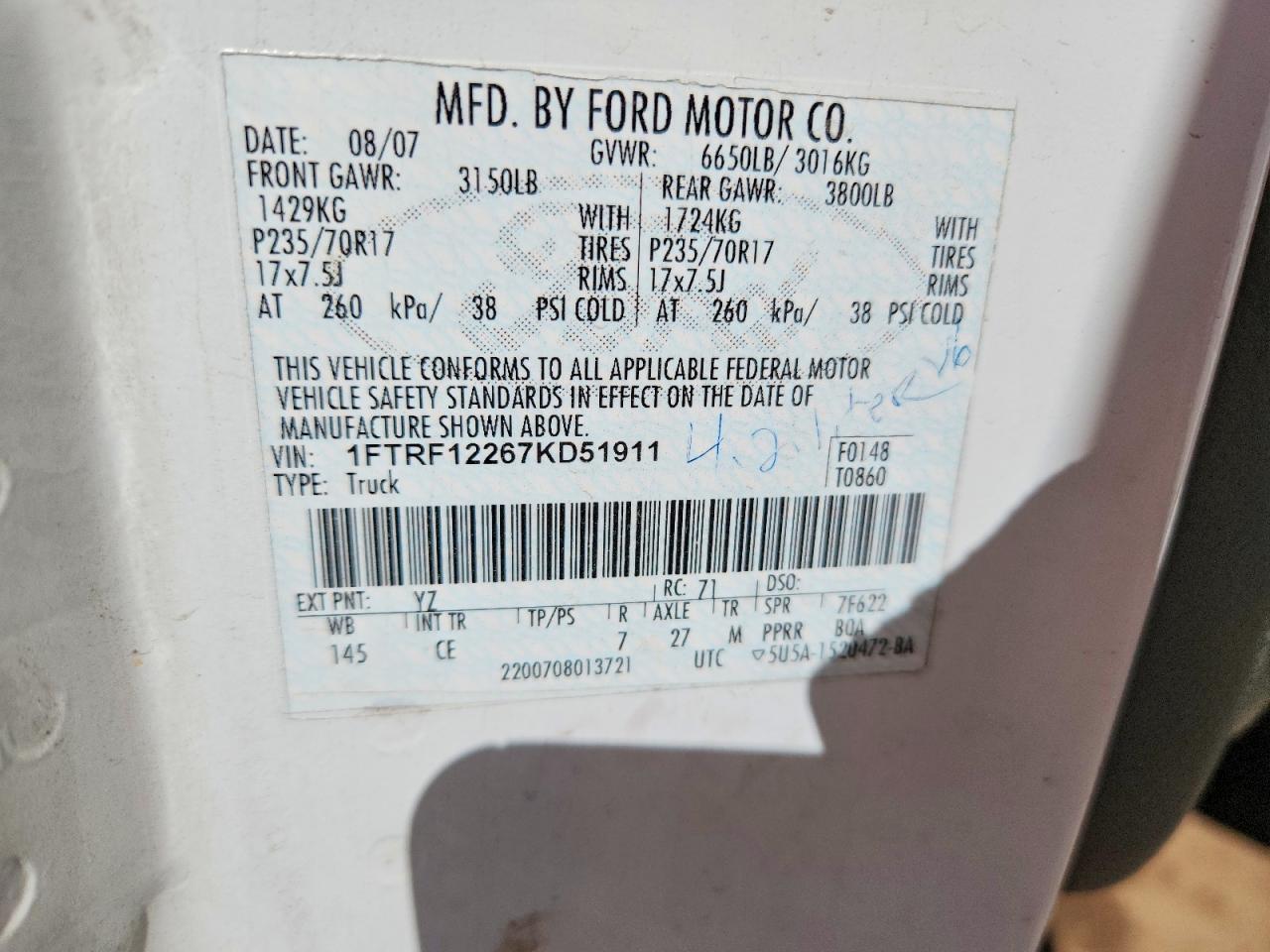 2007 FORD F150 photo 23