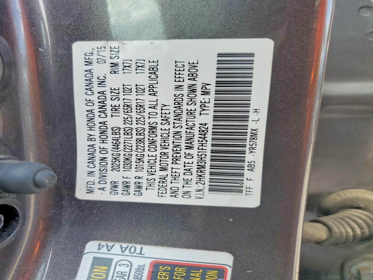 2015 HONDA CR-V EX photo 40