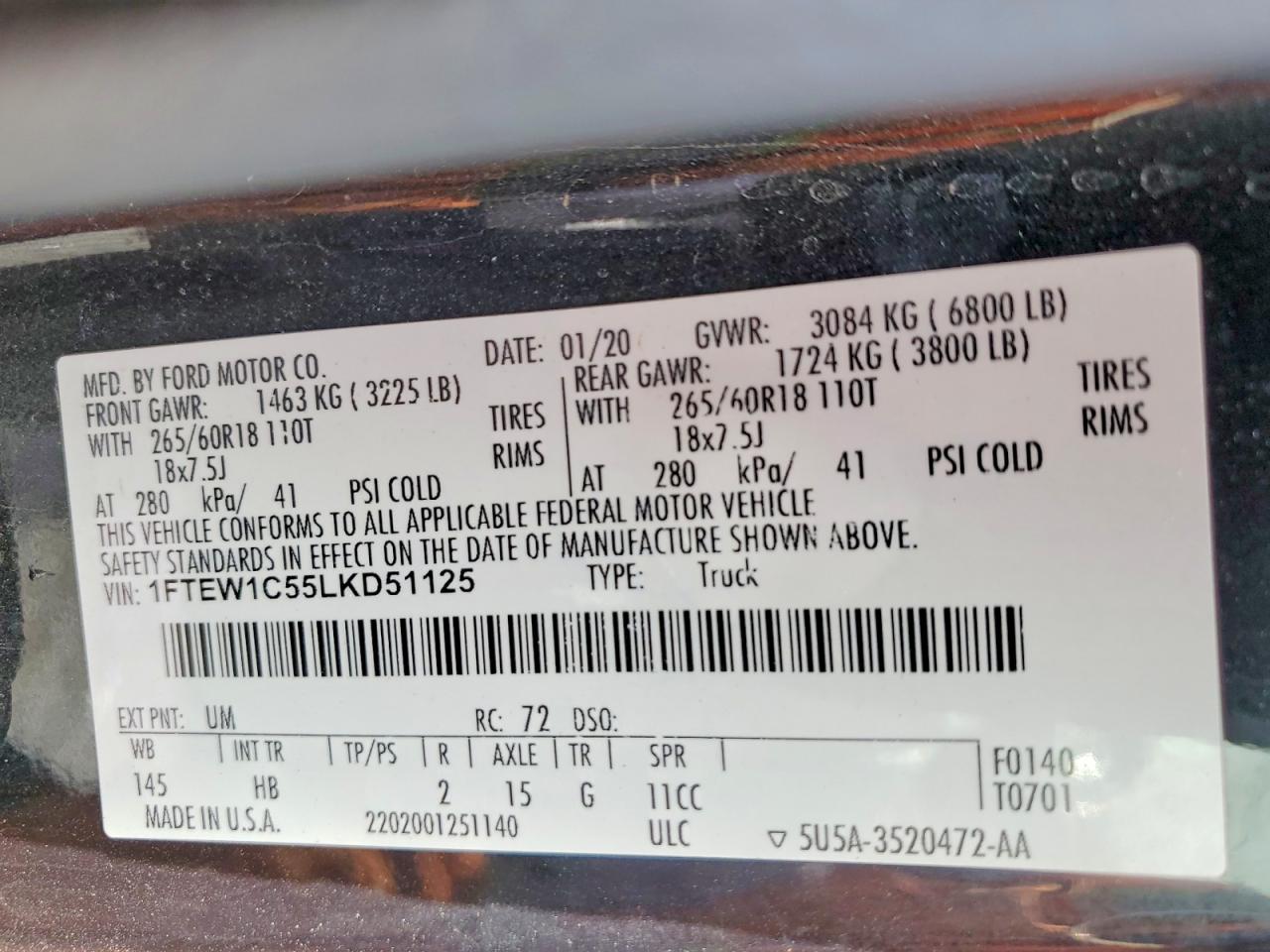 2020 FORD F150 SUPERCREW photo 23