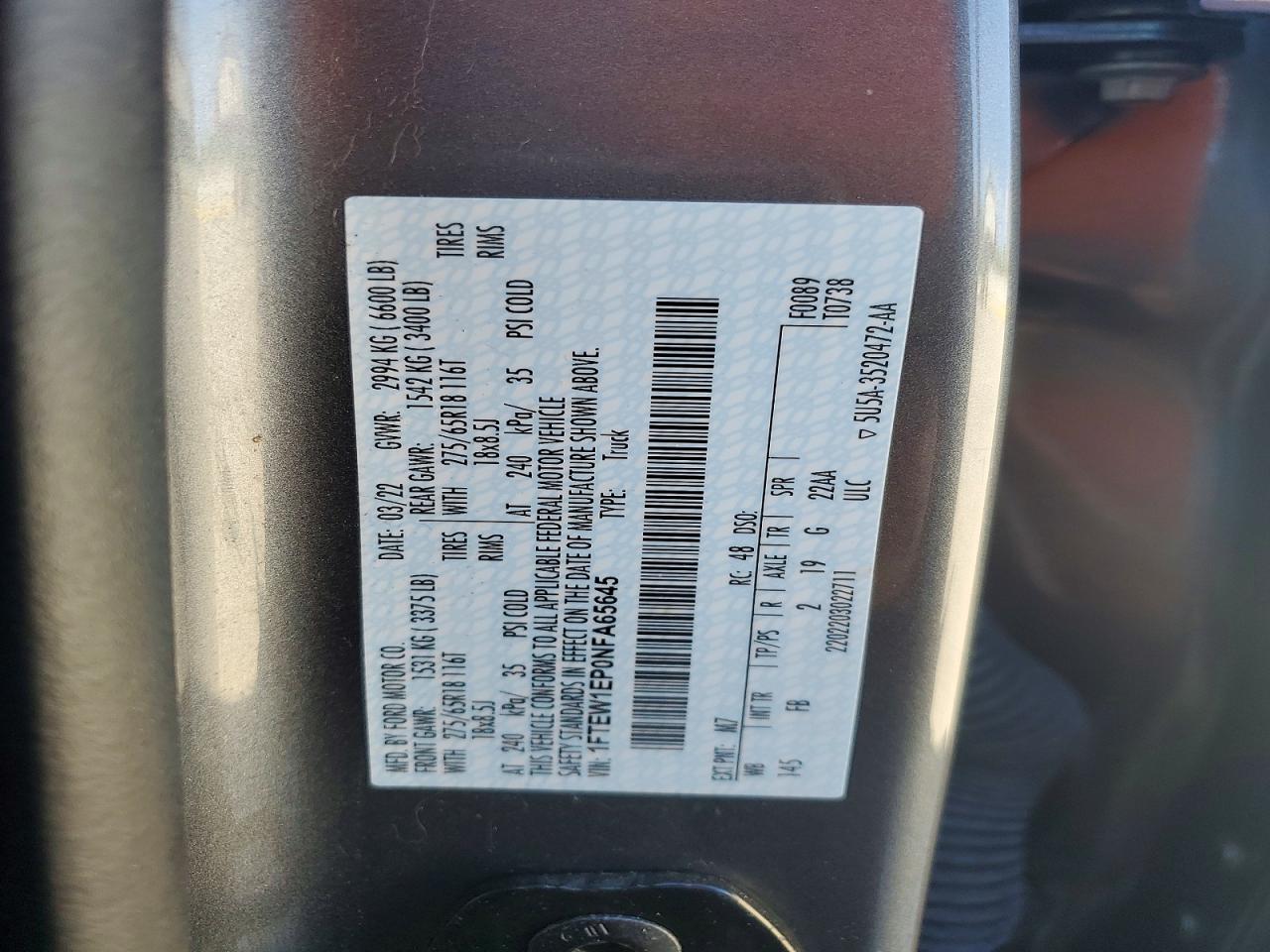 2022 FORD F150 SUPERCREW photo 34