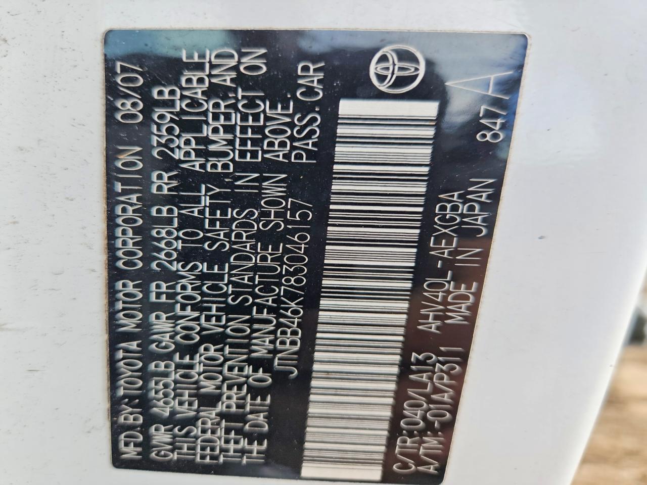 2008 TOYOTA CAMRY HYBRID photo 23