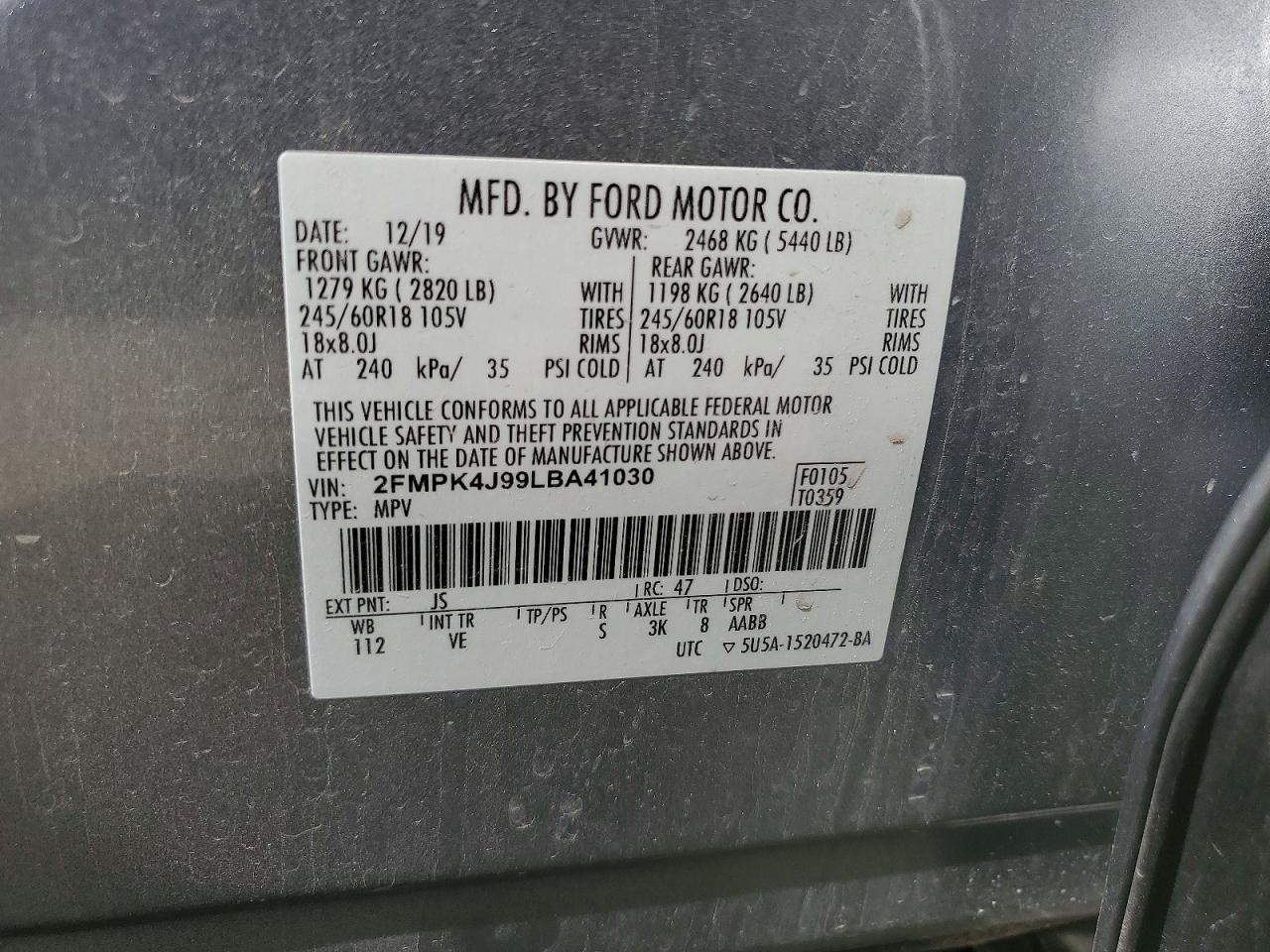 2020 FORD EDGE SEL photo 40