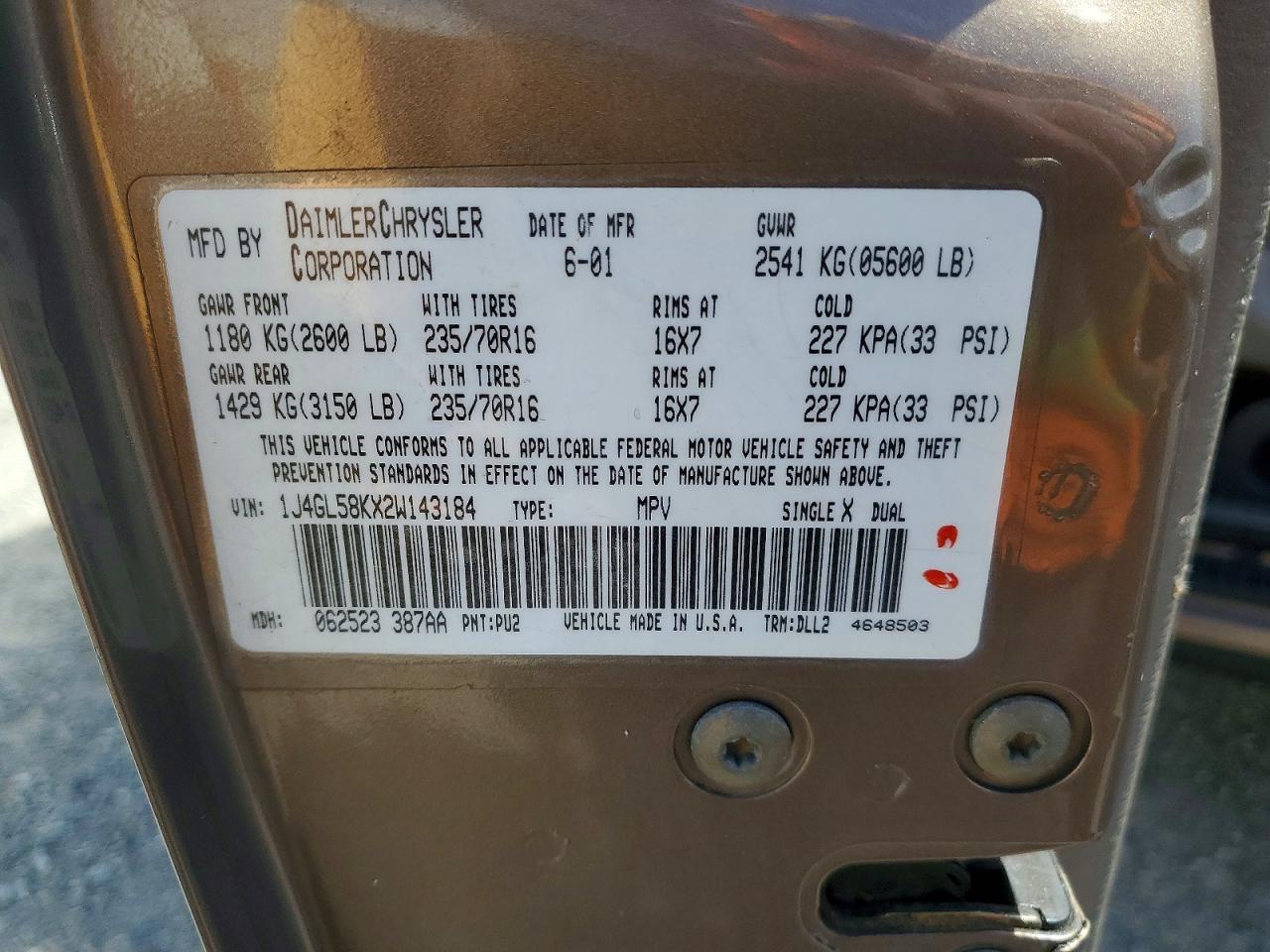 2002 JEEP LIBERTY LIMITED photo 23