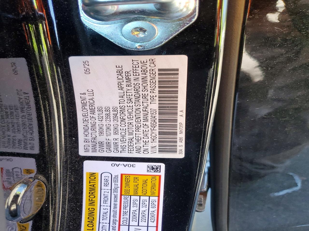 2025 HONDA ACCORD SE photo 23