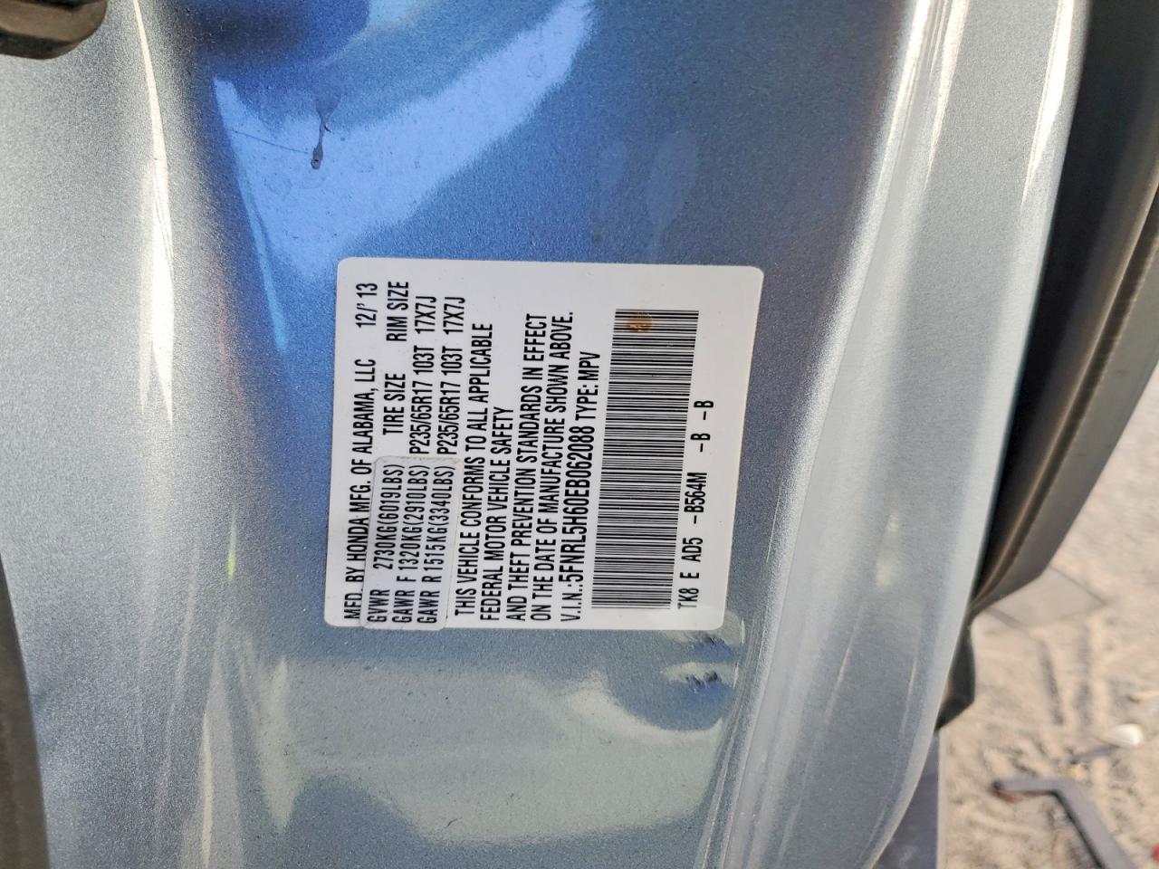 2014 HONDA ODYSSEY EXL photo 25