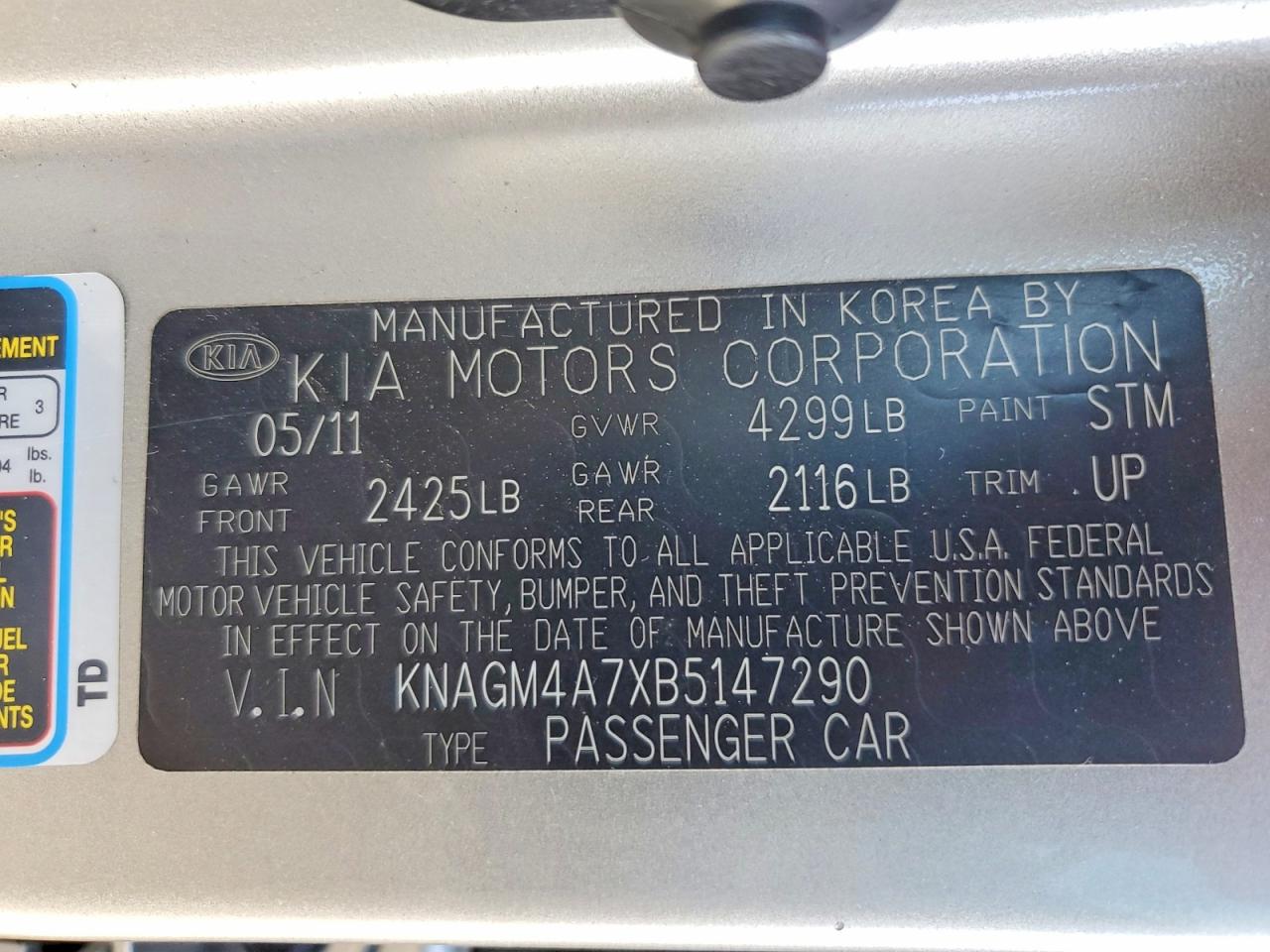 2011 KIA OPTIMA LX photo 23