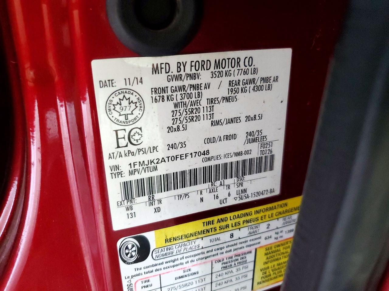 2015 FORD EXPEDITION EL LIMITED photo 40