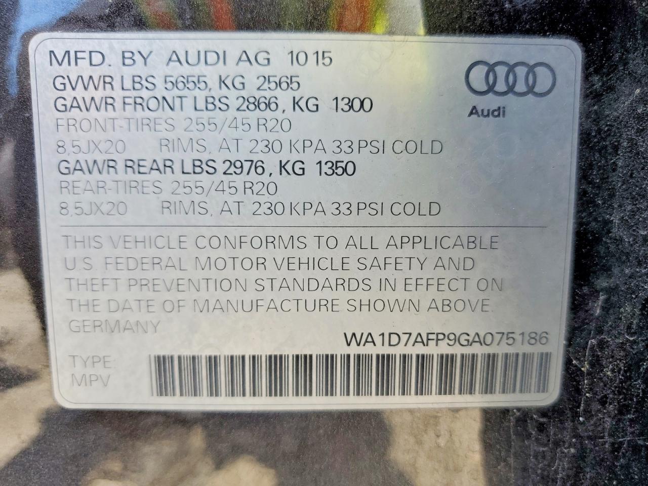 2016 AUDI Q5 PREMIUM PLUS S-LINE photo 37