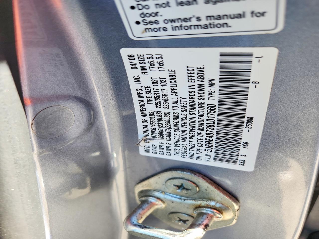 2008 HONDA CR-V EXL photo 13
