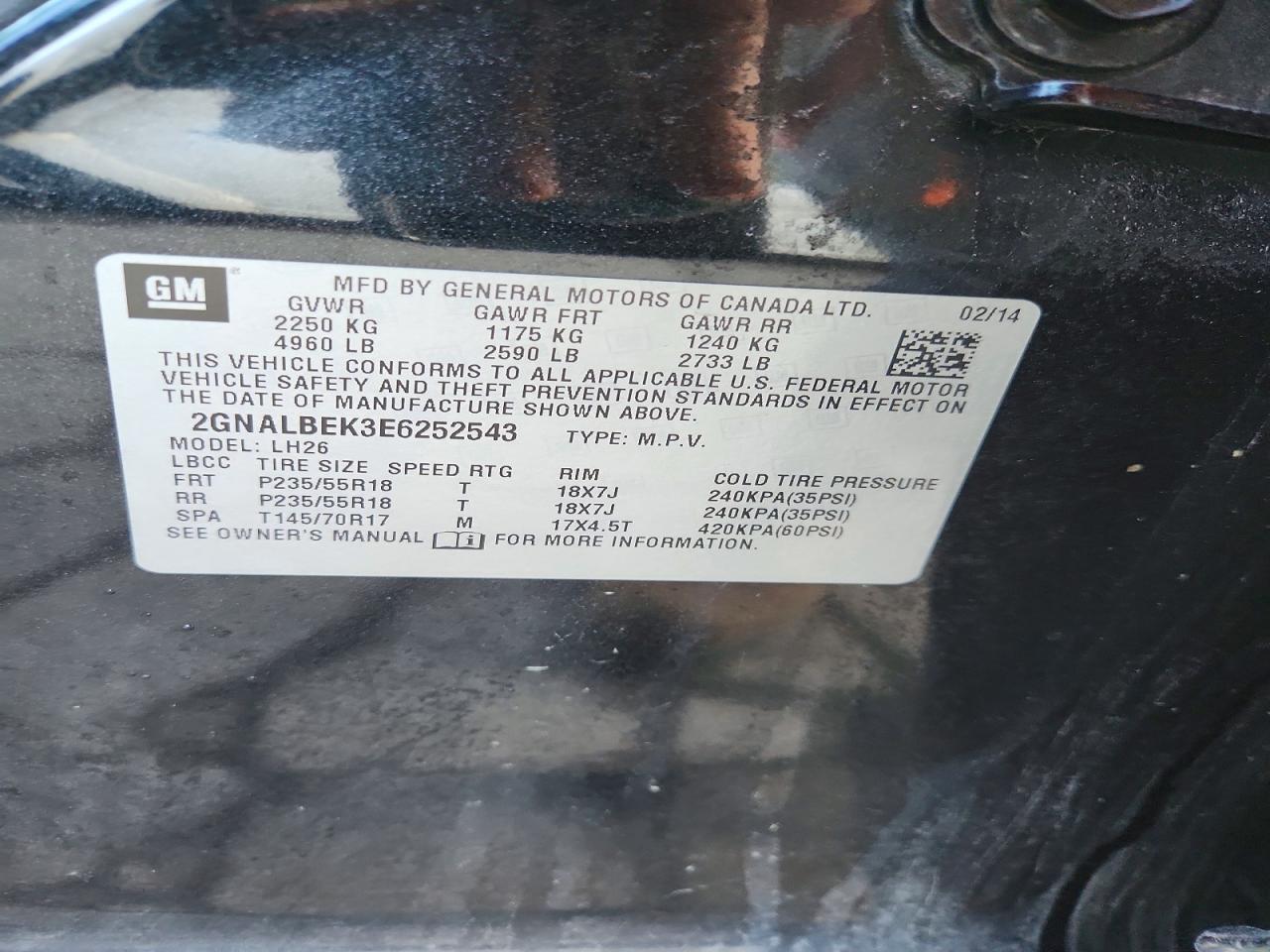 2014 CHEVROLET EQUINOX LT photo 37