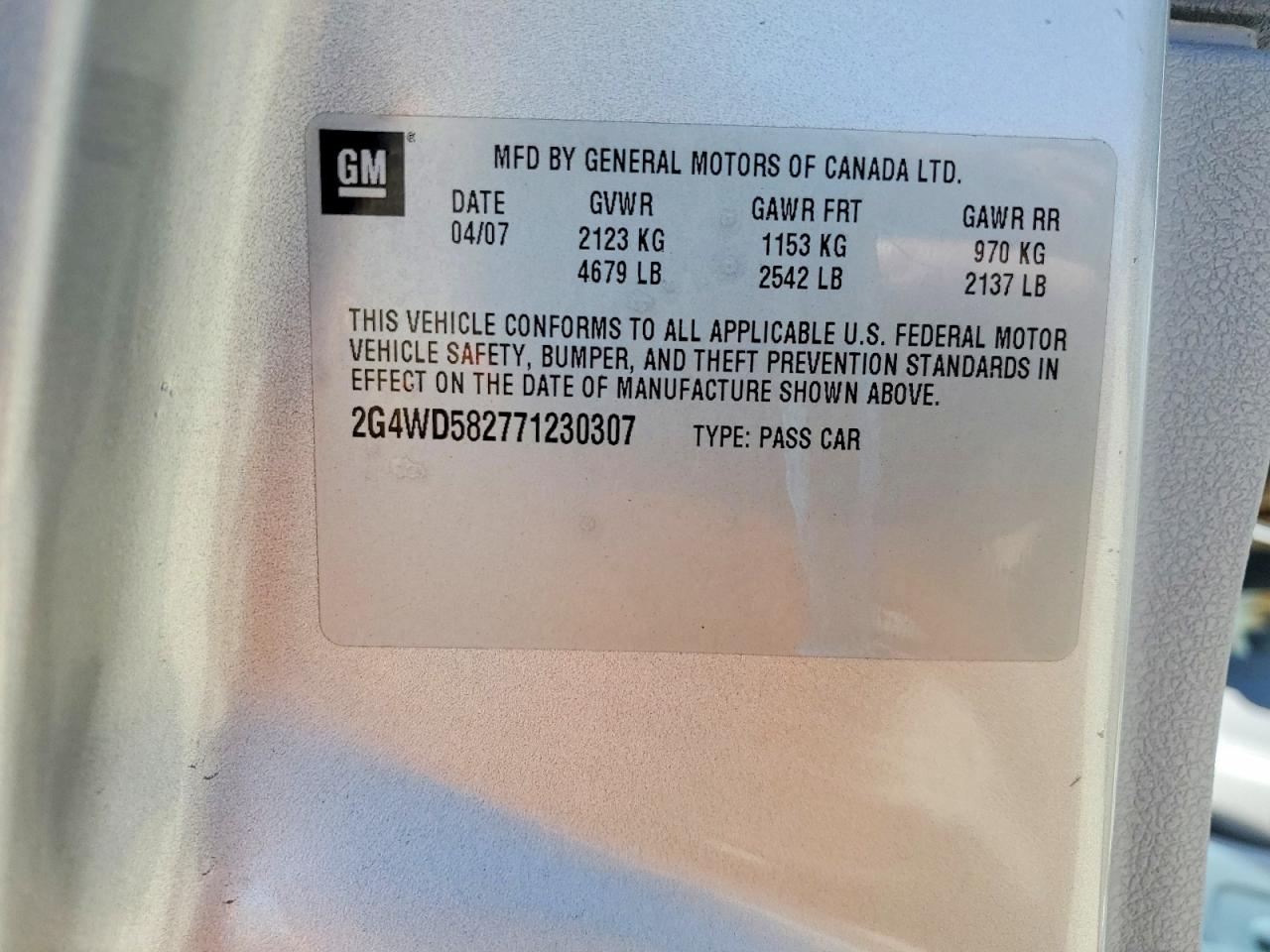 2007 BUICK LACROSSE photo 23