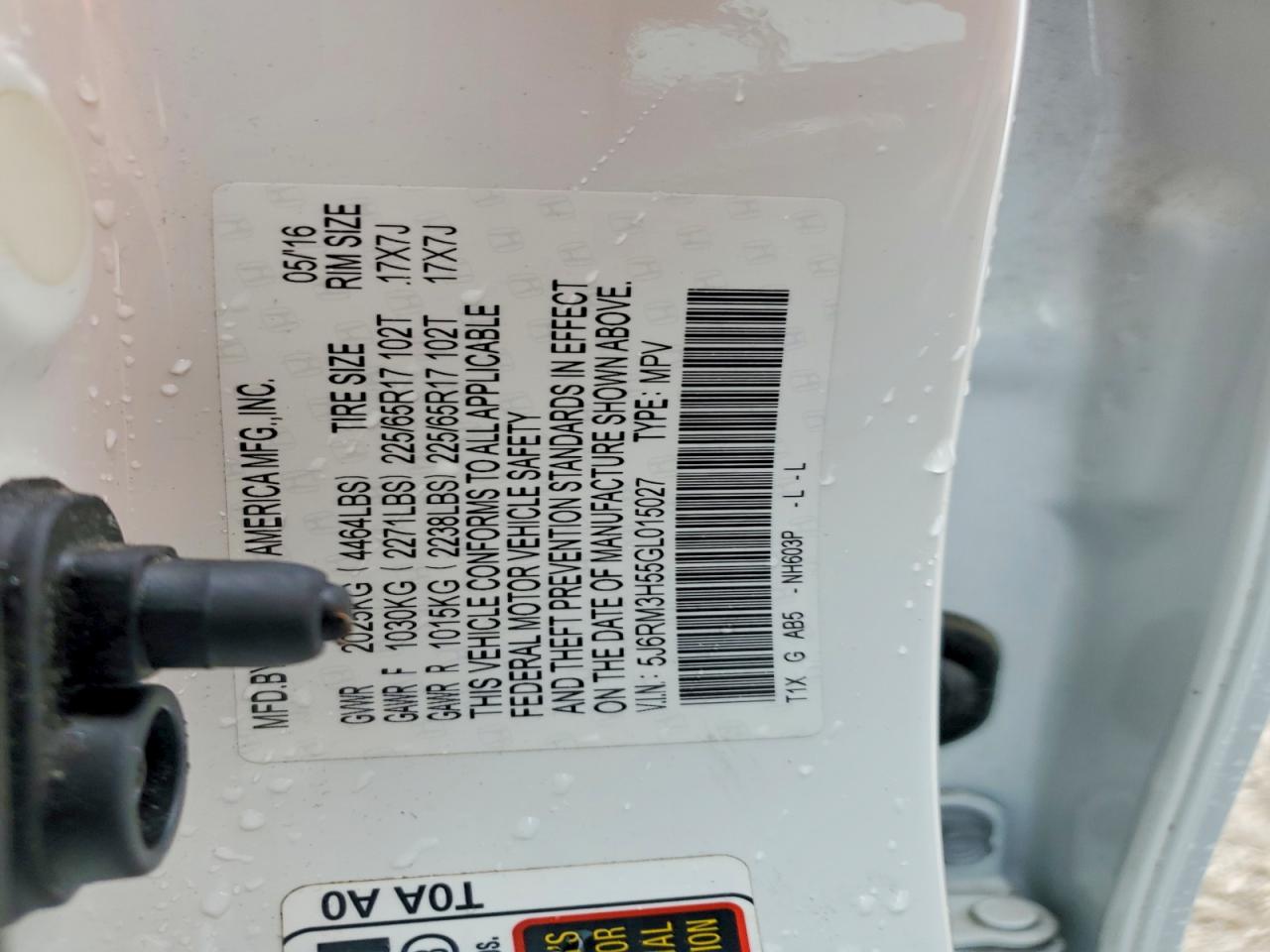 2016 HONDA CR-V EX photo 34