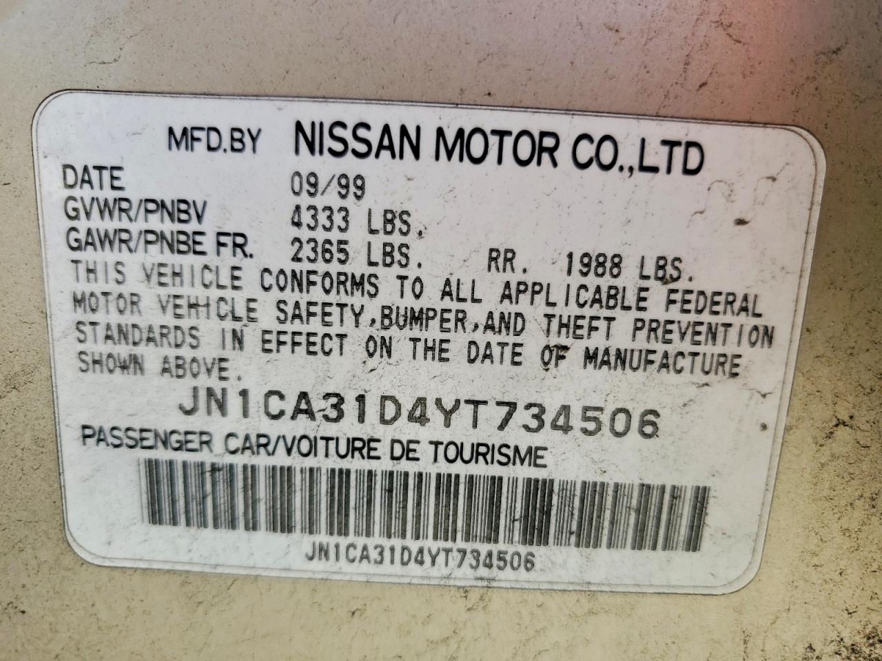 2000 NISSAN MAXIMA GXE photo 34