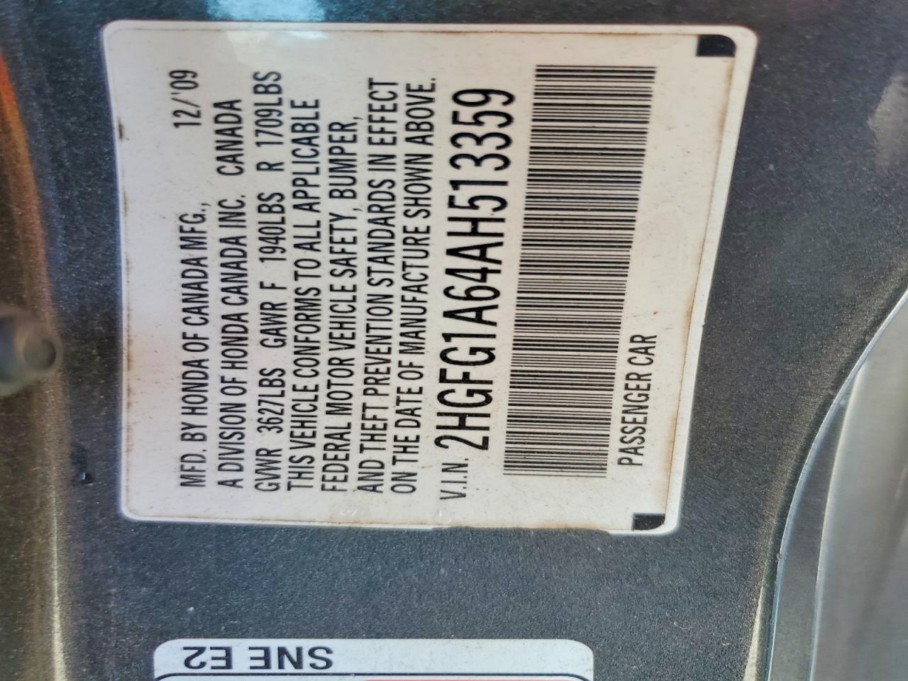 2010 HONDA CIVIC LX photo 34