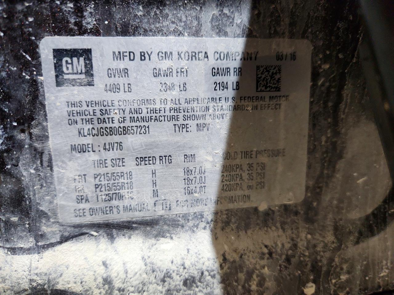 2016 BUICK ENCORE photo 37
