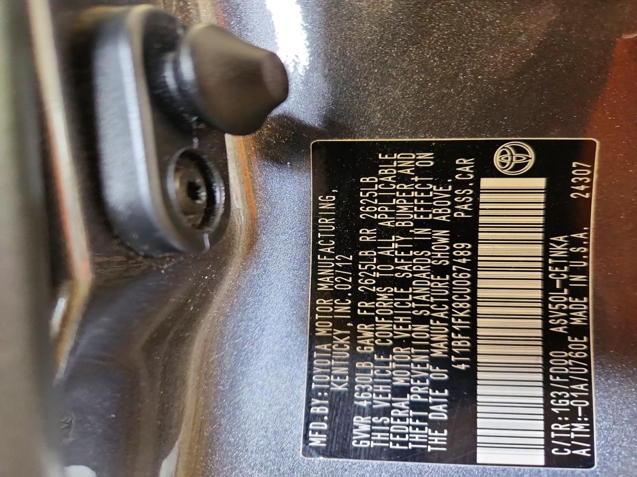 2012 TOYOTA CAMRY LE photo 23