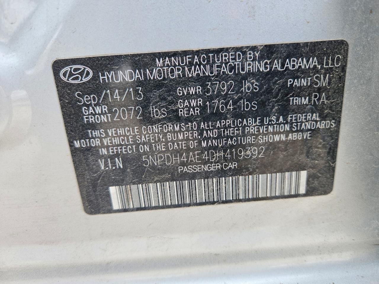 2013 HYUNDAI ELANTRA GLS photo 23
