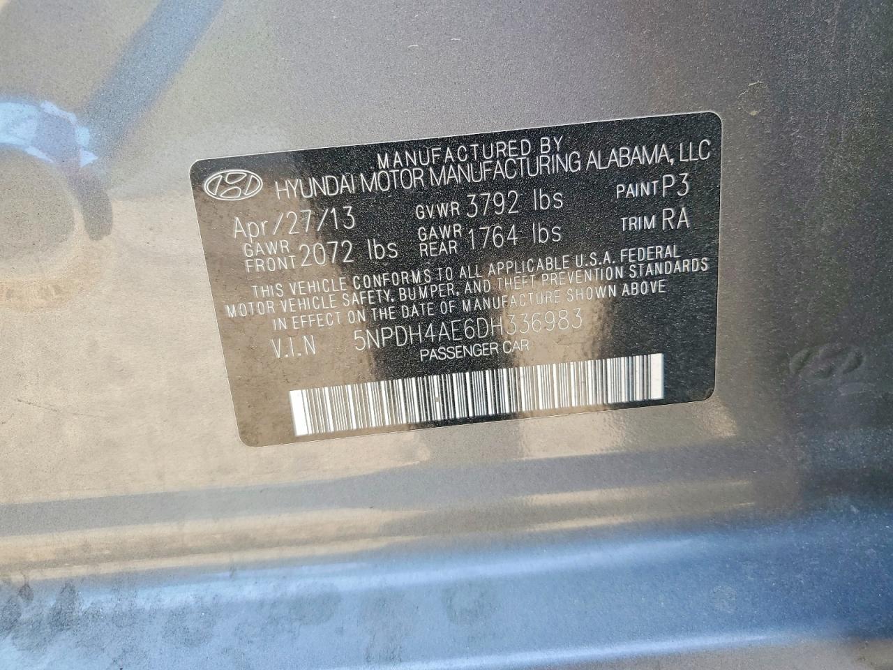 2013 HYUNDAI ELANTRA GLS photo 23