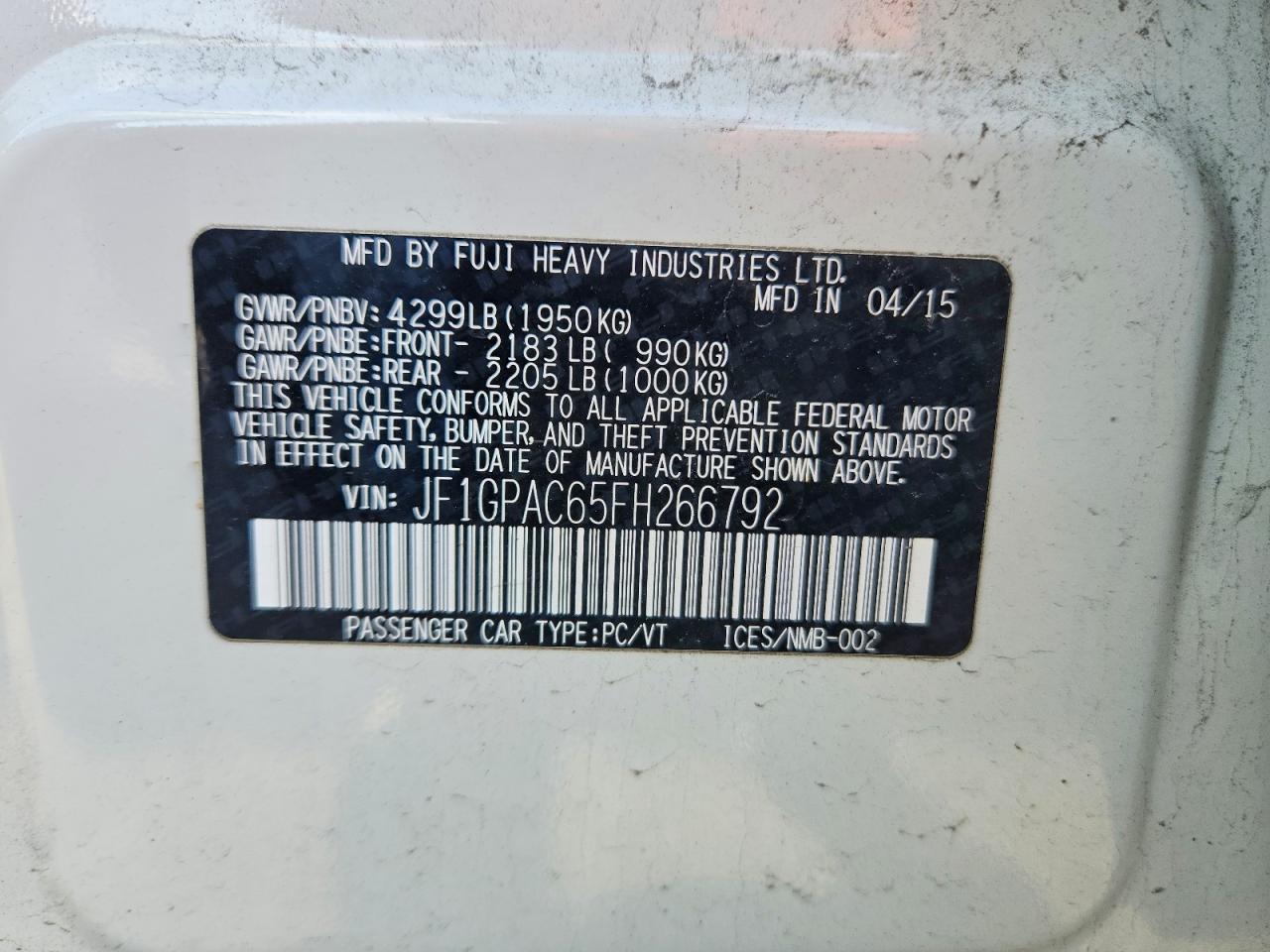 2015 SUBARU IMPREZA PREMIUM photo 13