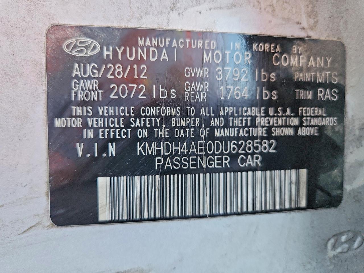 2013 HYUNDAI ELANTRA GLS photo 23