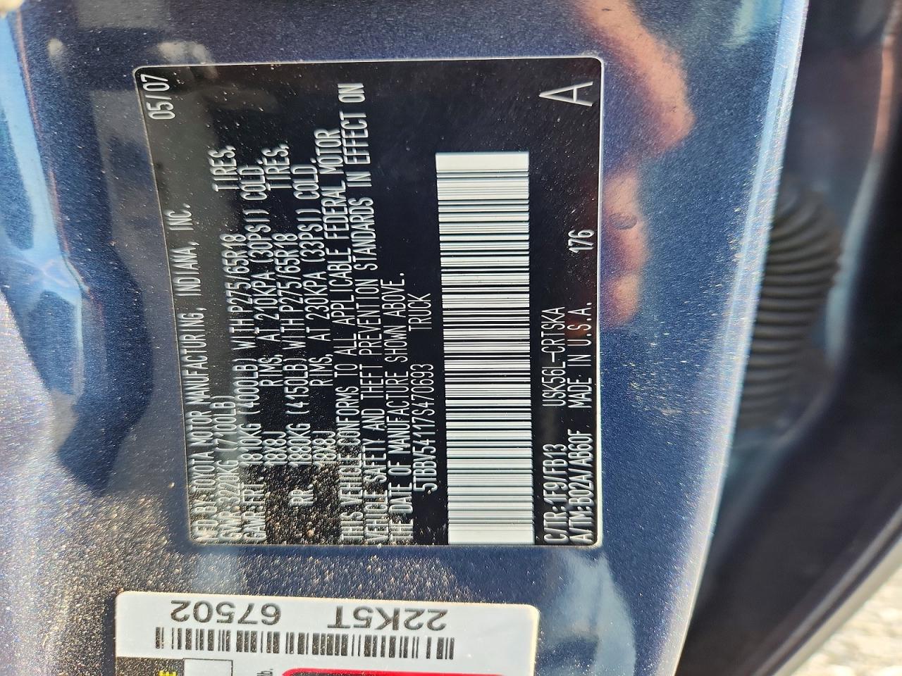 2007 TOYOTA TUNDRA DOUBLE CAB SR5 photo 25