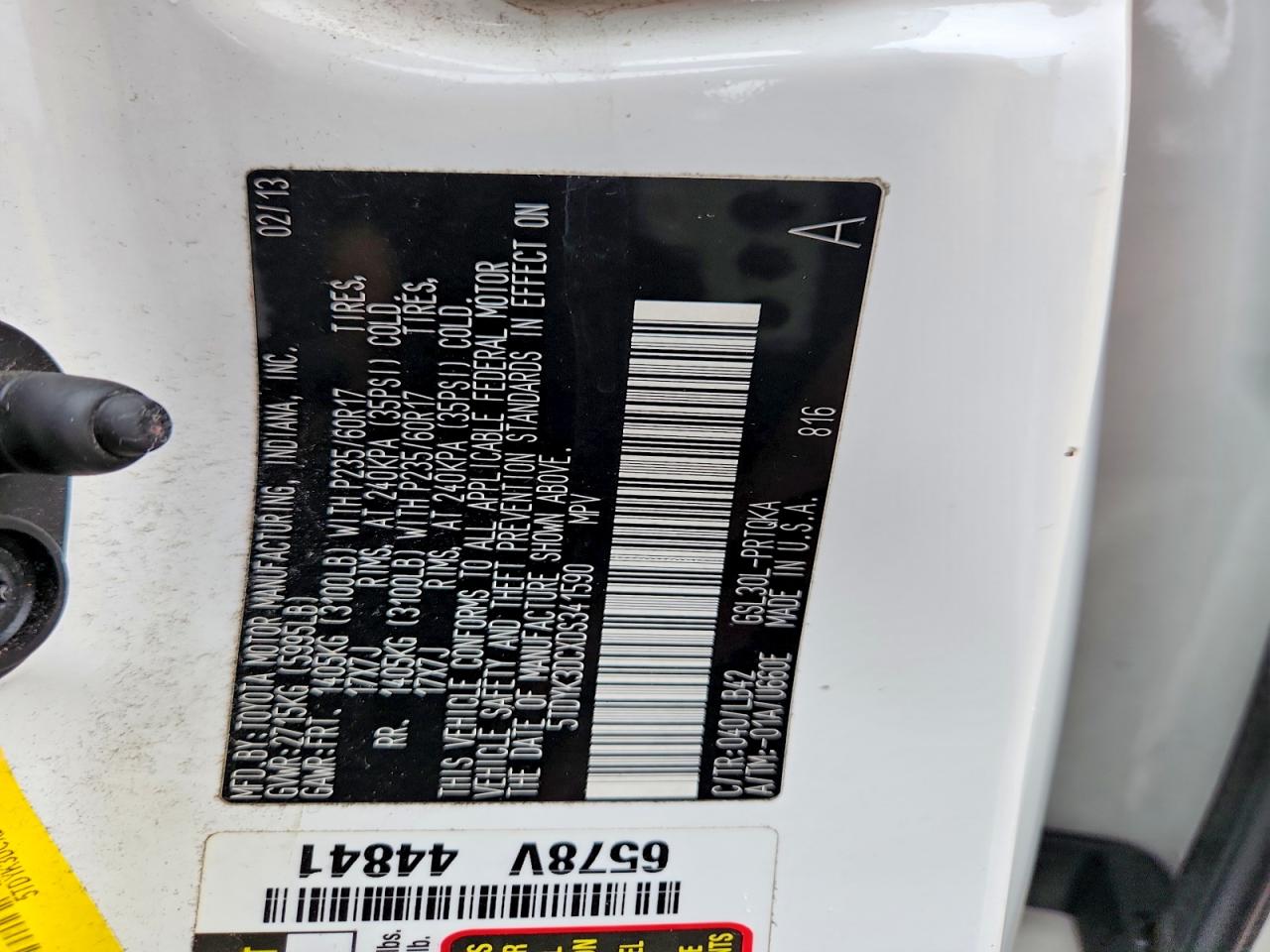 2013 TOYOTA SIENNA XLE 8-PASSENGER photo 40