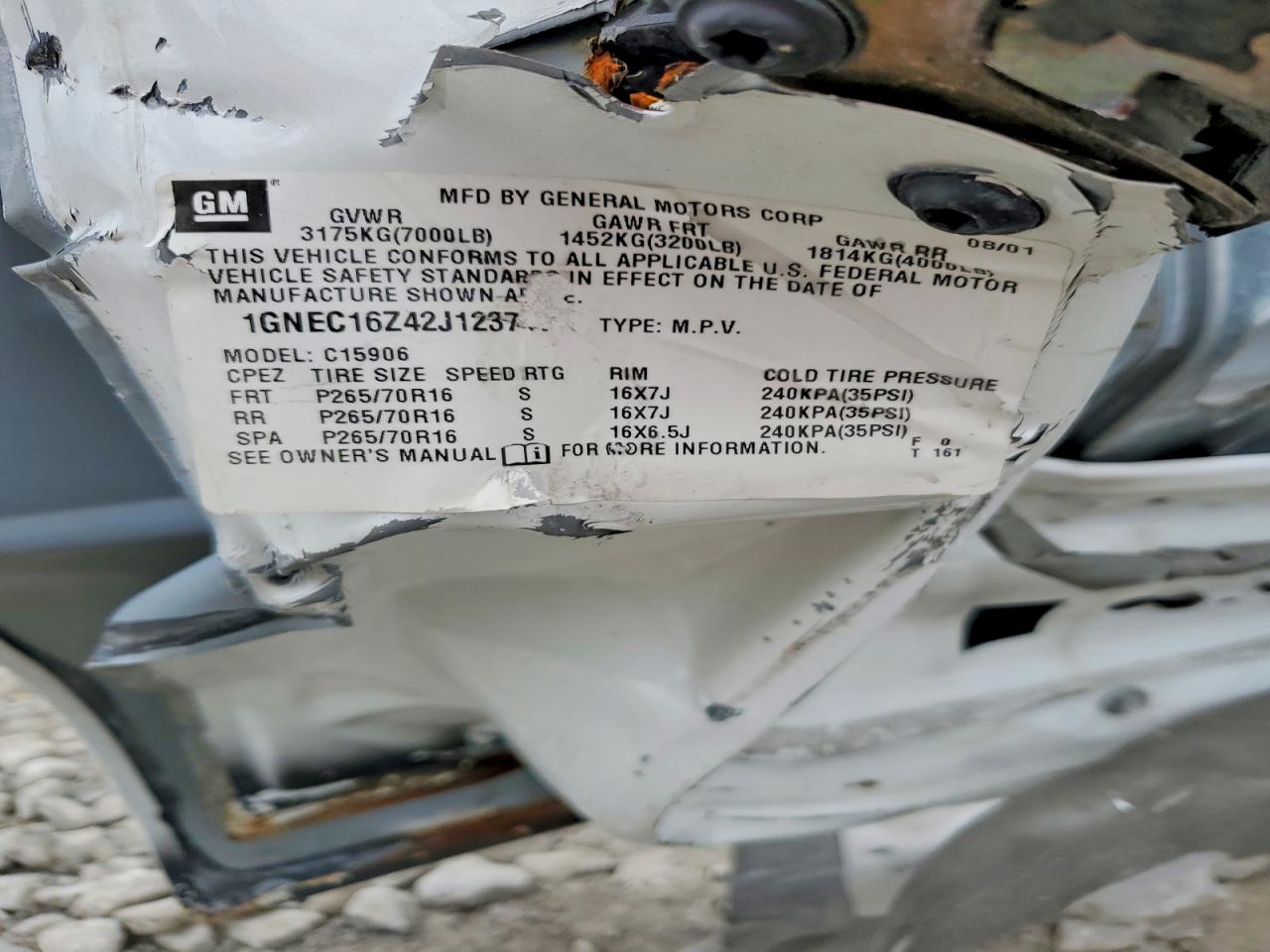 2002 CHEVROLET SUBURBAN C1500 photo 37