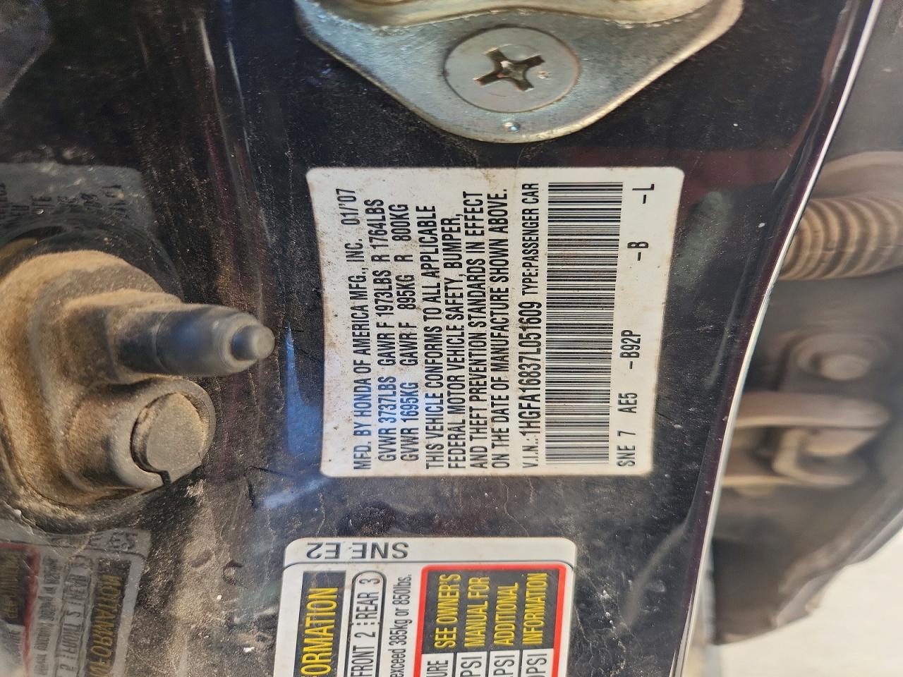 2007 HONDA CIVIC EX photo 23