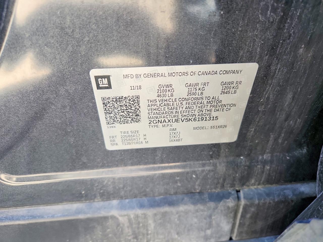 2019 CHEVROLET EQUINOX LT photo 12