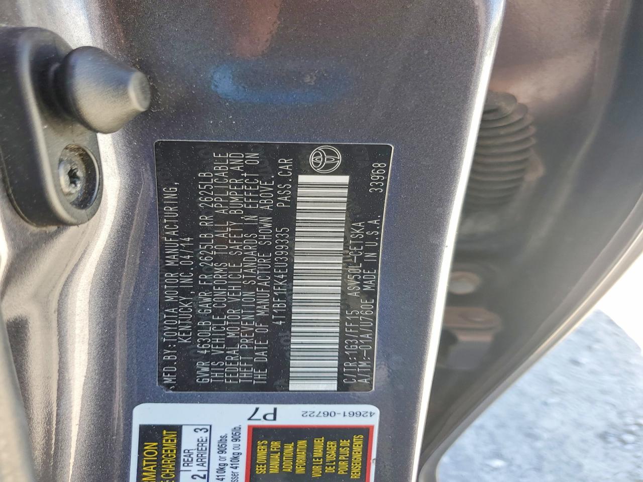 2014 TOYOTA CAMRY SE photo 23