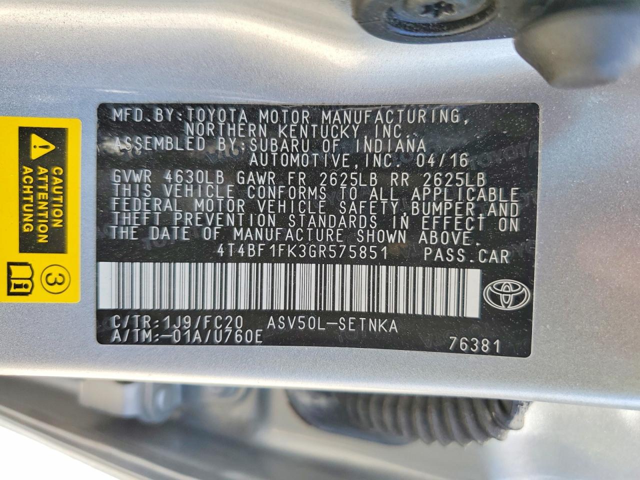 2016 TOYOTA CAMRY LE photo 23
