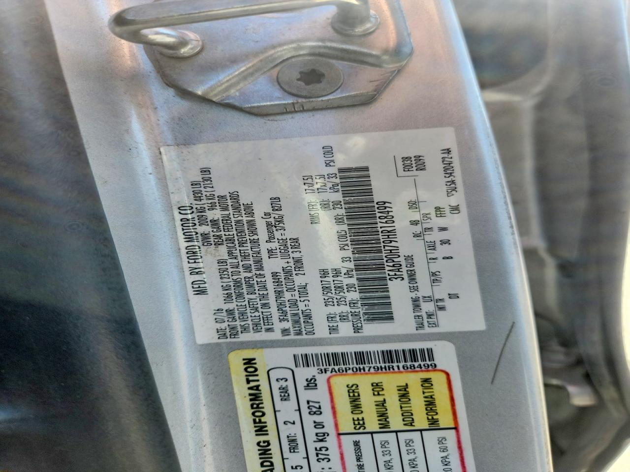 2017 FORD FUSION SE photo 23