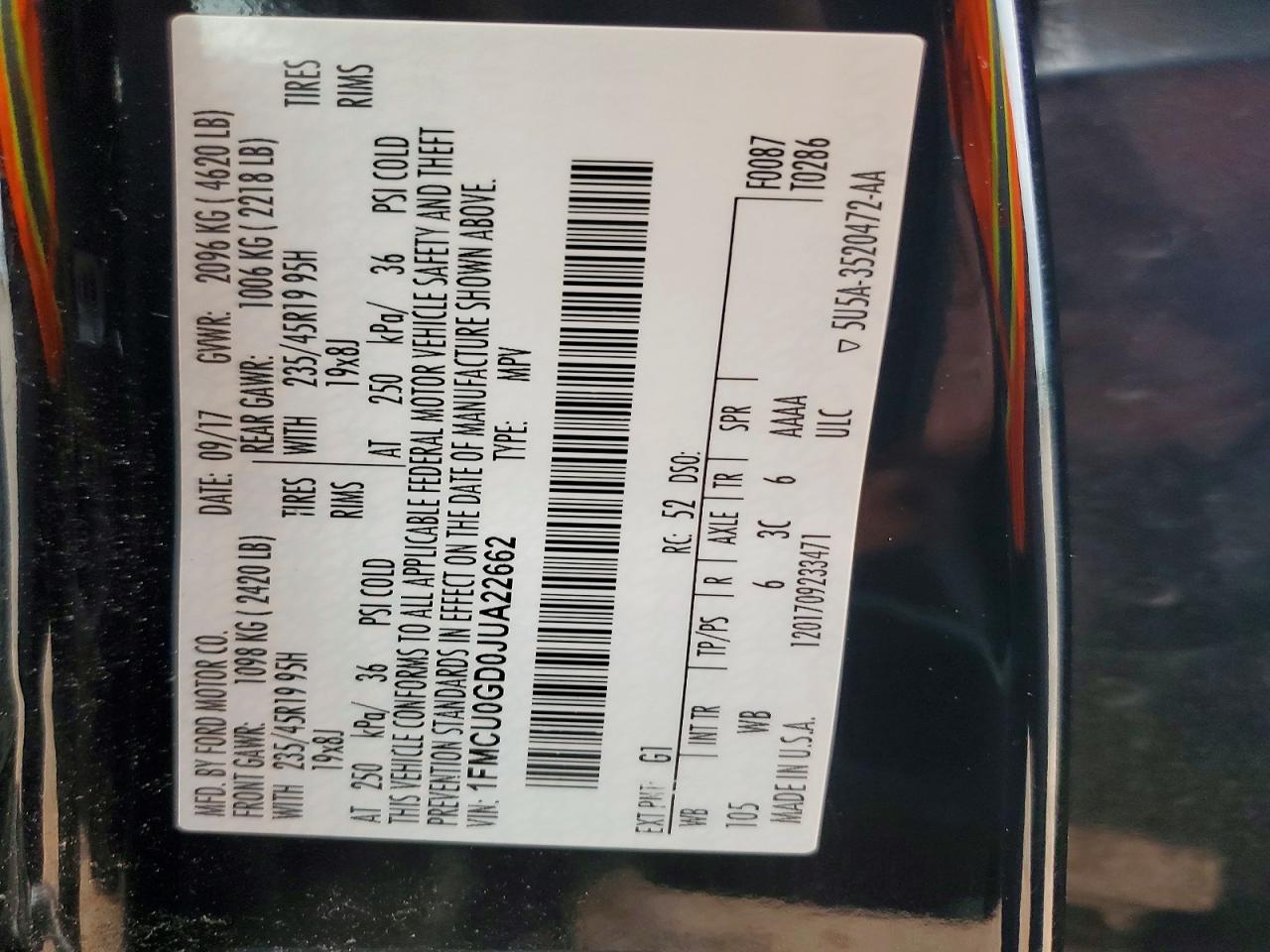 2018 FORD ESCAPE SE photo 37